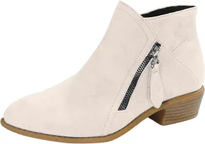 Ankle Boots Suede Short Boots Women Shoes Fashion Comfortable Square Low Heels Suede Flock Pointed Toe Non Slip