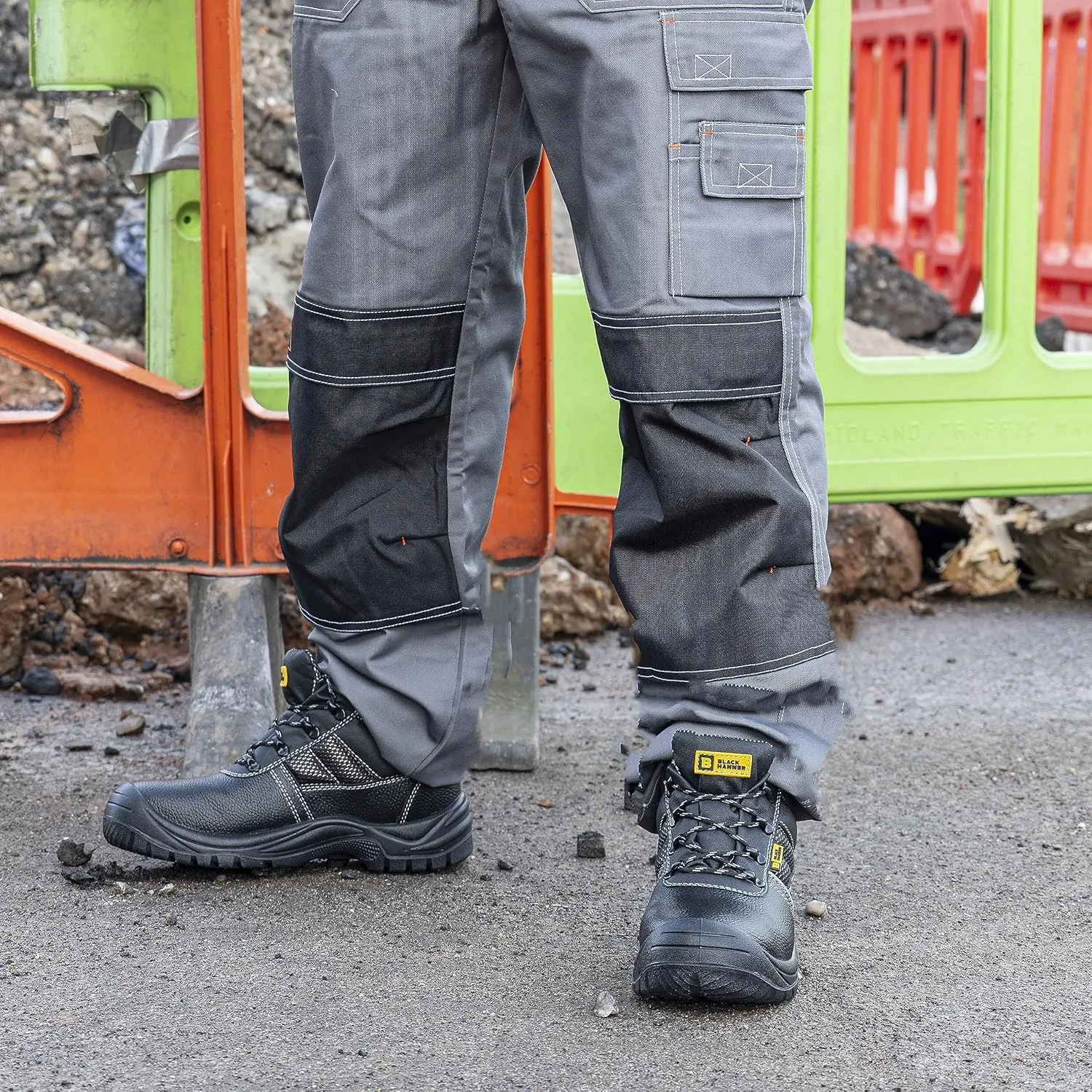 Black Hammer Safety Boots Steel Toe Cap Mens Oil & Slip Resistant S3 SRC Work Shoes 1471 Black
