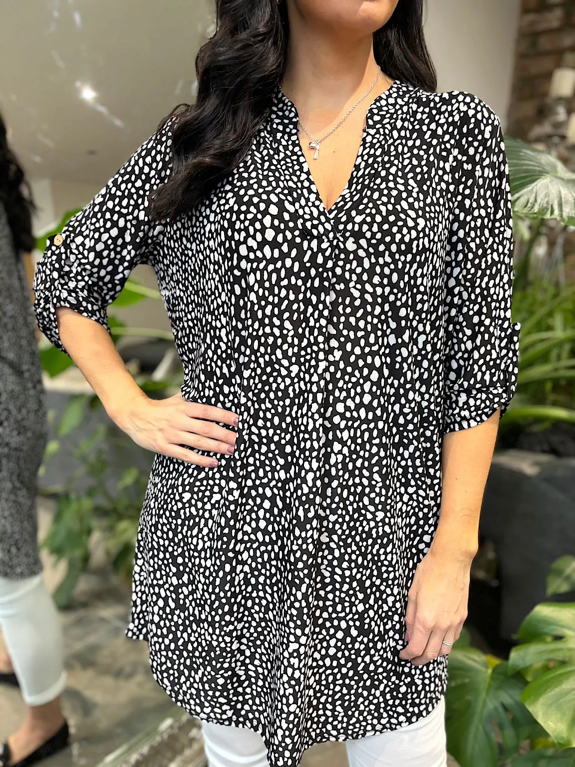Black Speckled Tunic Gloria