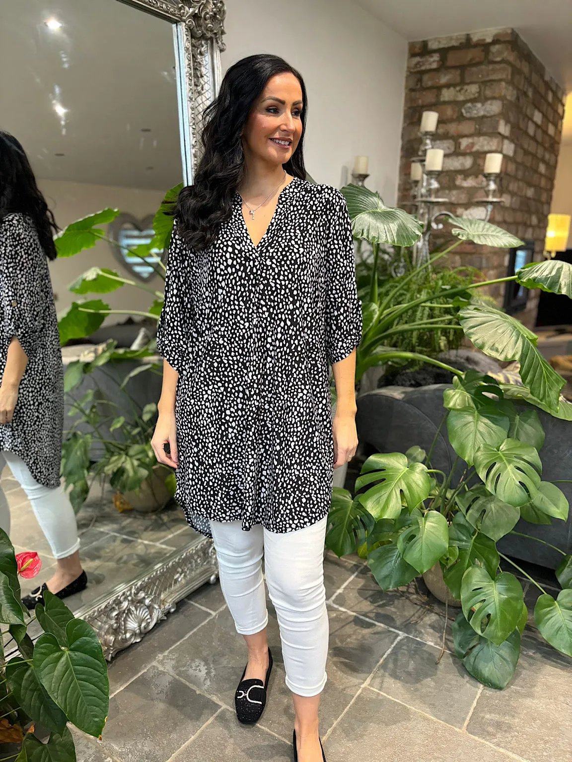 Black Speckled Tunic Gloria