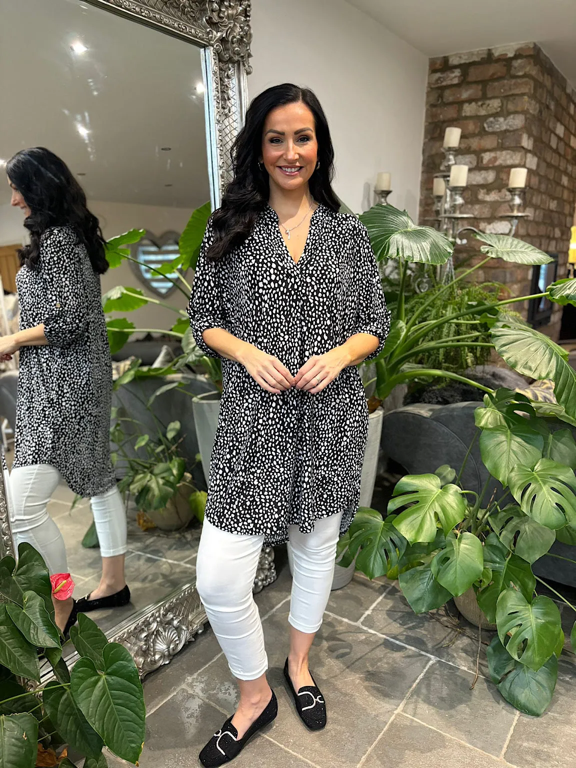 Black Speckled Tunic Gloria