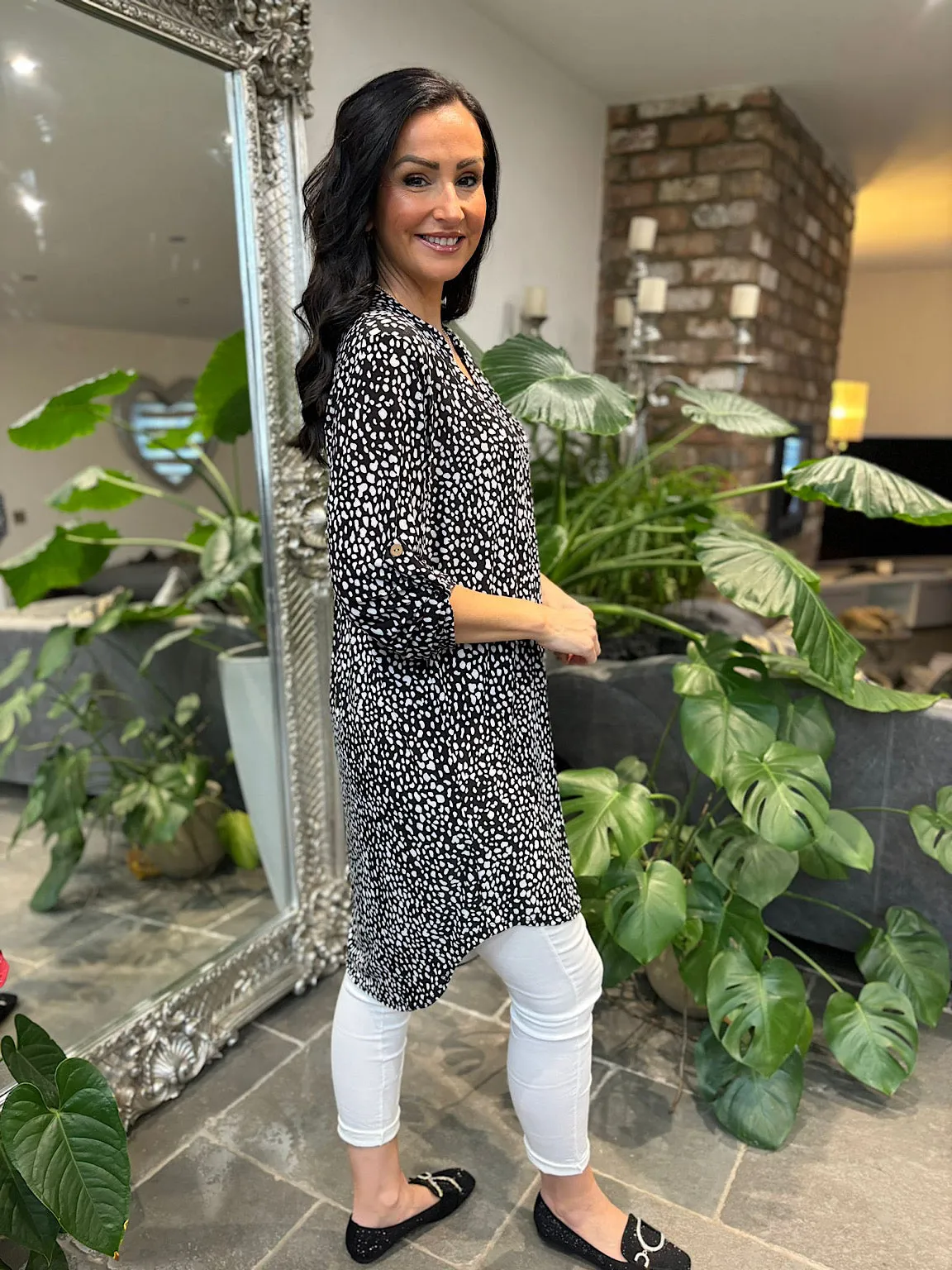 Black Speckled Tunic Gloria