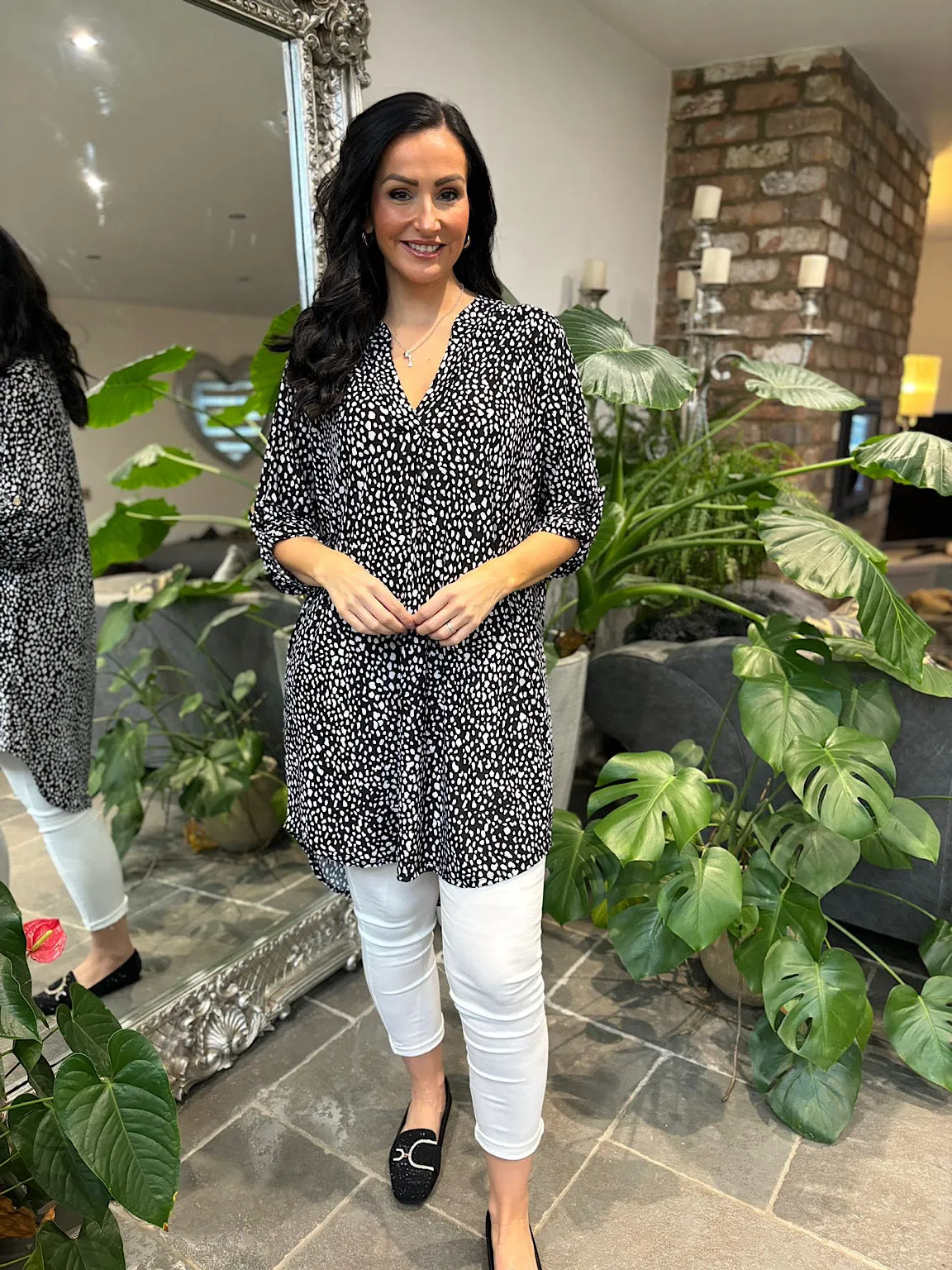 Black Speckled Tunic Gloria