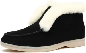 Boots For Women 2024 Ankle Booties Slip On Winter Boots Warm Snow Fashion Fur Lined Outdoor Comfortable Loafers Shoes