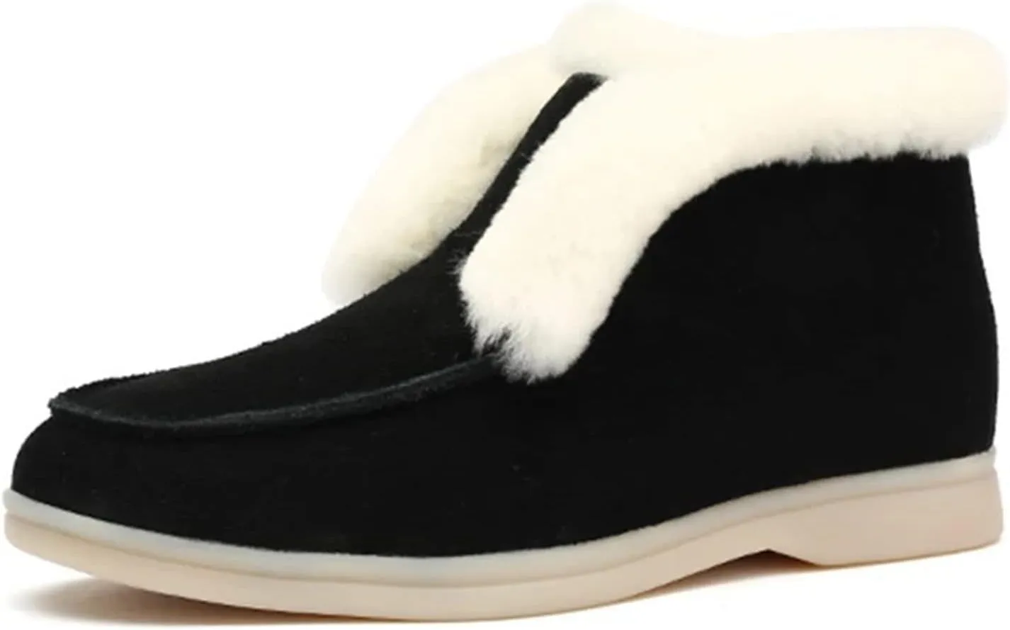 Boots For Women 2024 Ankle Booties Slip On Winter Boots Warm Snow Fashion Fur Lined Outdoor Comfortable Loafers Shoes