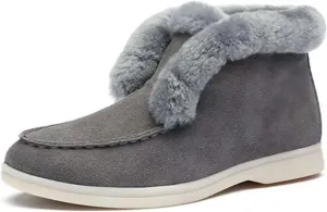Boots For Women 2024 Ankle Booties Winter Snow Boots Slip on Fur Lined Cold Weather Warm Comfortable Loafers Shoes