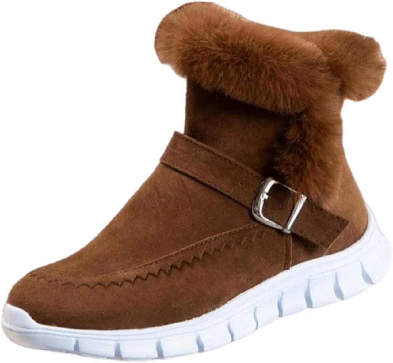 Boots For Women Ankle Booties With Fur Lined Warm Snow Winter Boots Comfortable Casual Fashion Trendy Loafers Shoes