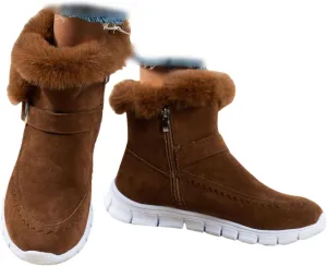 Boots For Women Ankle Booties With Fur Lined Warm Snow Winter Boots Comfortable Casual Fashion Trendy Loafers Shoes