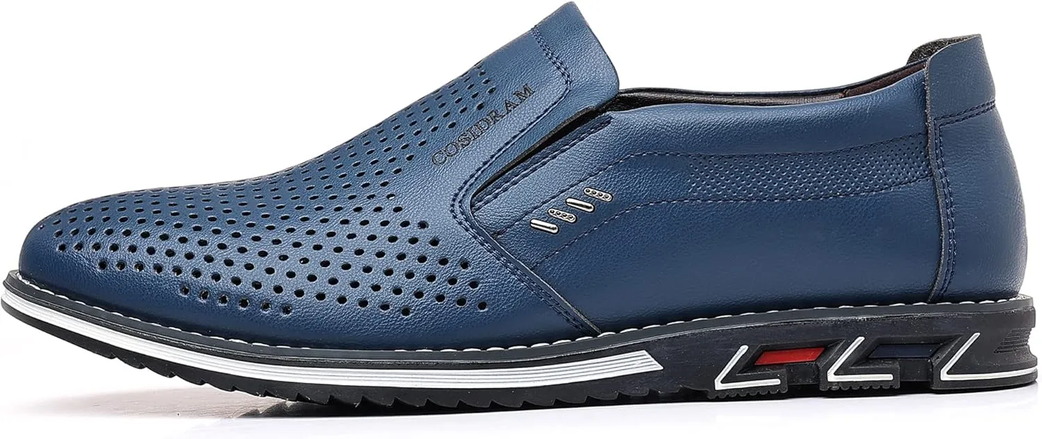 COSIDRAM Mens Casual Shoes Slip on Loafers Lightweight Hollow Out Breathable Male Shoes