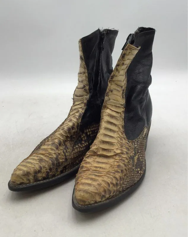 Dan Post Women's Brown Leopard Print Almond Toe Ankle Boots - Size 8D