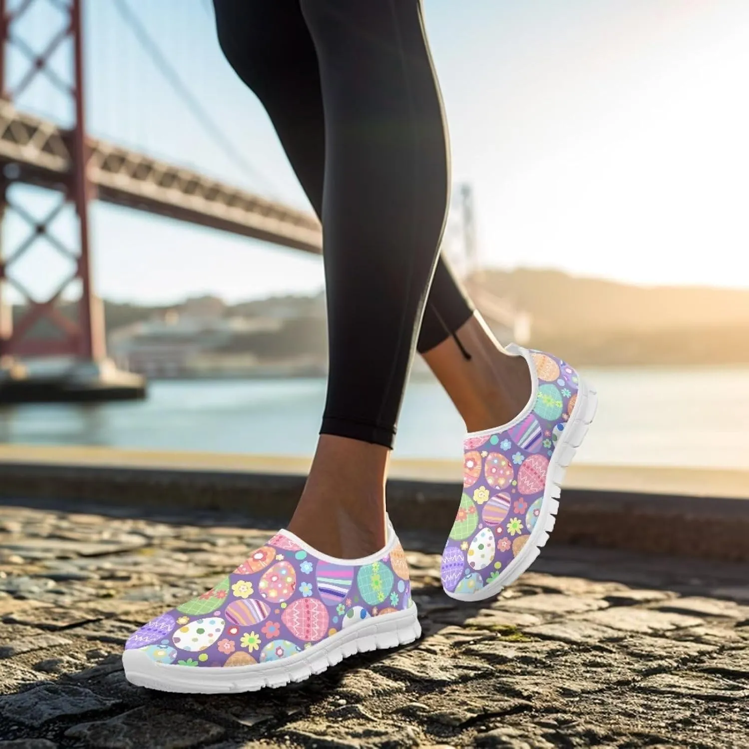 Doojoayie Slip On Walking Shoes for Women Comfy Workout Casual Shoes Holiday