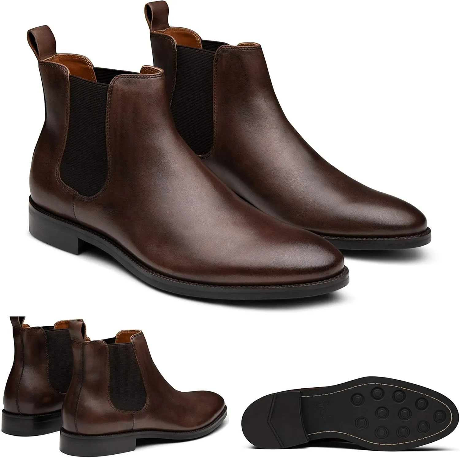 Dunross & Sons Men Jayden Chelsea Boot, Comfortable Leather Boot