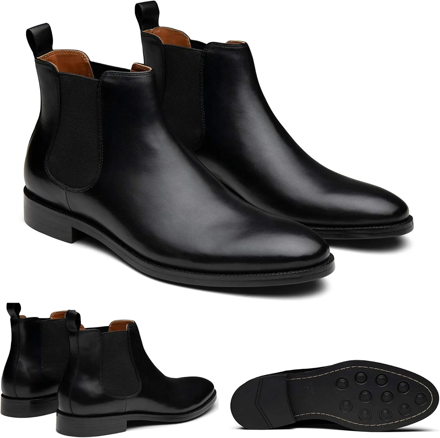 Dunross & Sons Men Jayden Chelsea Boot, Comfortable Leather Boot