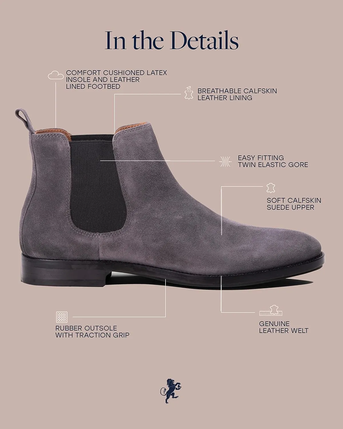 Dunross & Sons Men Jayden Chelsea Boot, Comfortable Leather Boot
