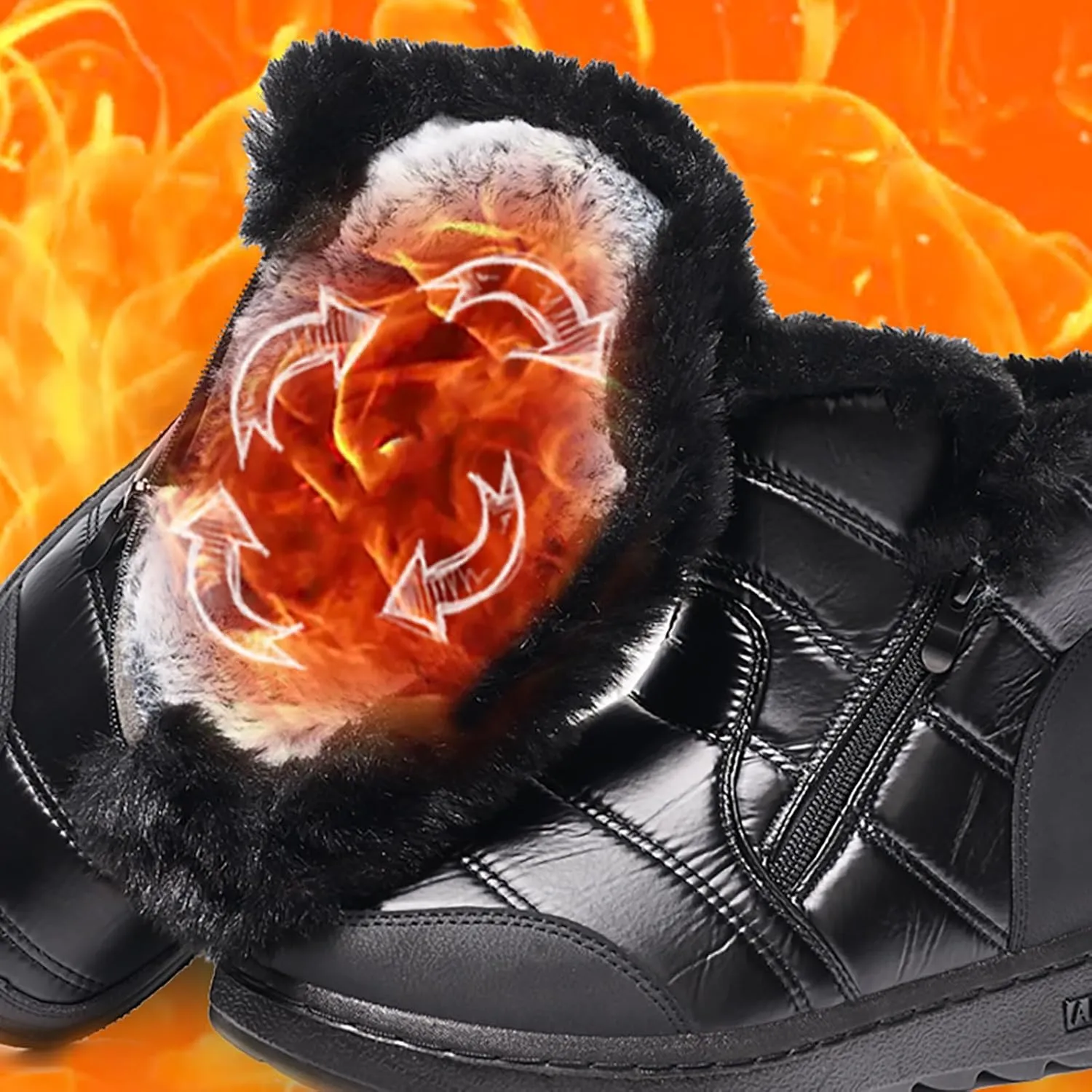 Fashion Furry Boots for Women Water Proof Insulated Snow Boots Soft Soled Non Slip Boots Winter Snow Hiking Boots