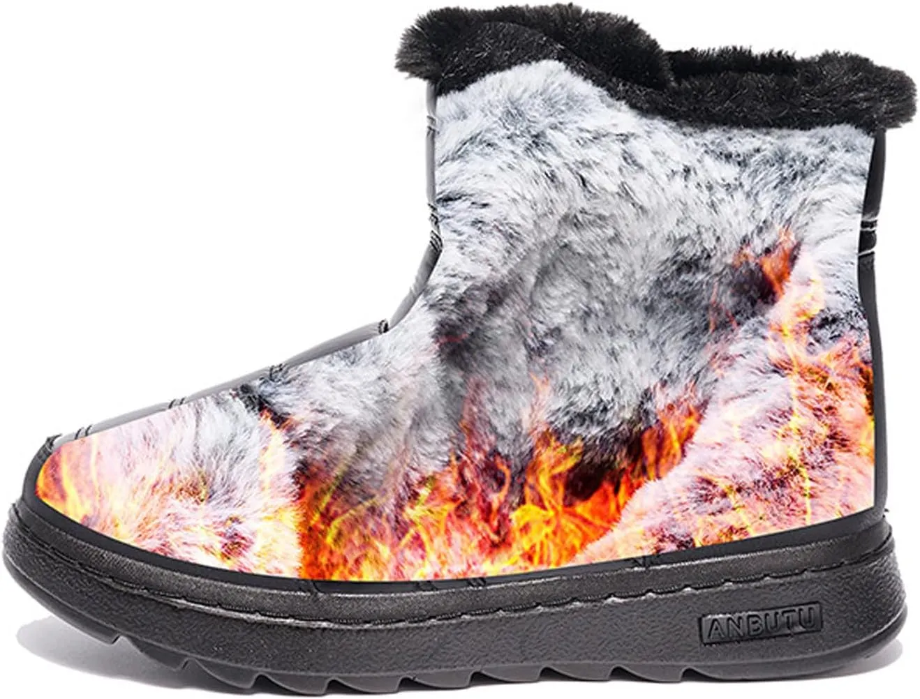 Fashion Furry Boots for Women Water Proof Insulated Snow Boots Soft Soled Non Slip Boots Winter Snow Hiking Boots
