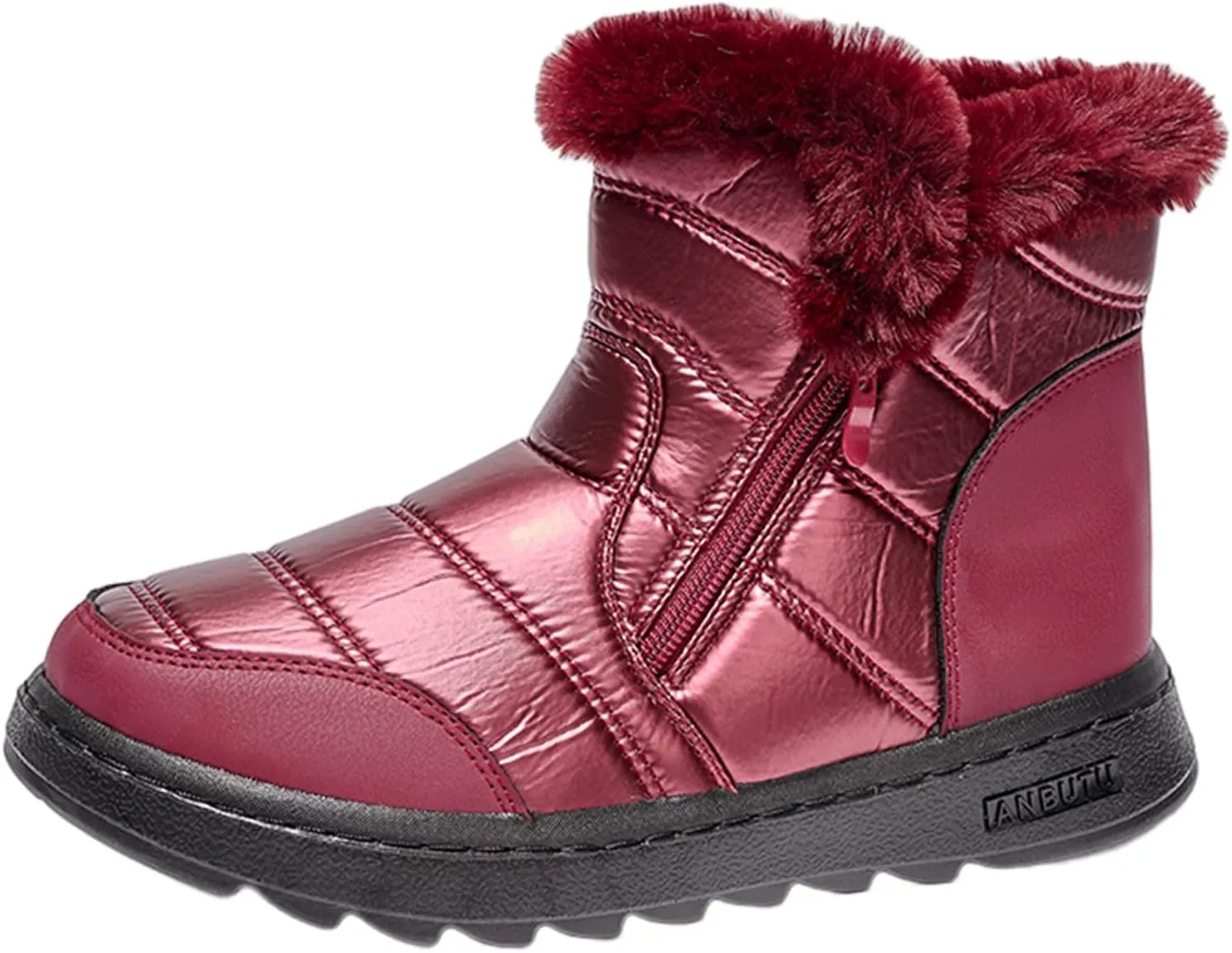 Fashion Furry Boots for Women Water Proof Insulated Snow Boots Soft Soled Non Slip Boots Winter Snow Hiking Boots