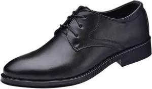Fashion Men's Breathable Comfortable Business Lace Up Work Leisure Solid Color Leather Mens Casual Leather Shoes Size 11