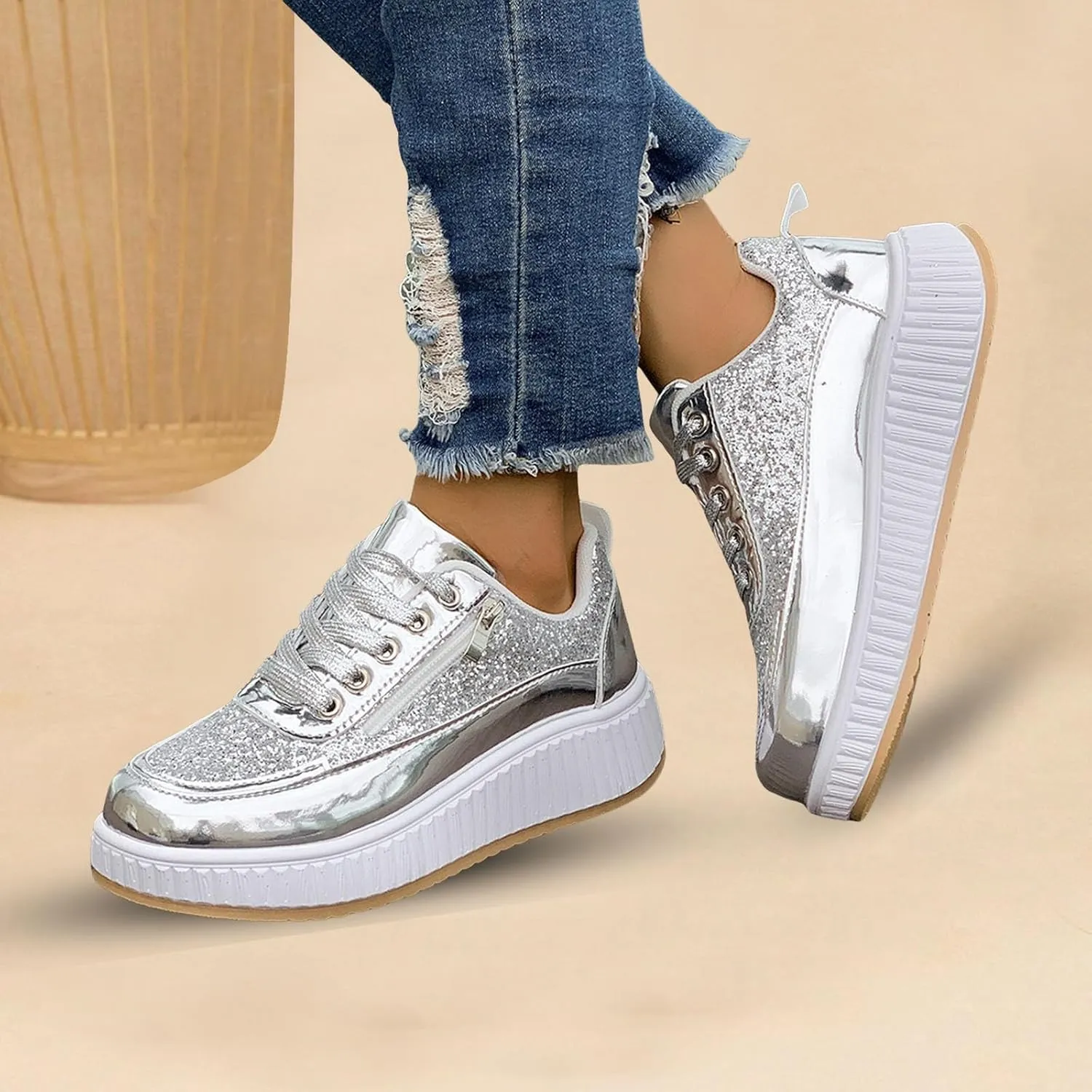 Fashion Sneakers For Women 2025 Platform,Womens White Platform Sneakers Canvas Platform Shoes for Women Black Casual Tennis Shoes Comfortable Walking Shoes for Women Slip on Lace Up Sneakers