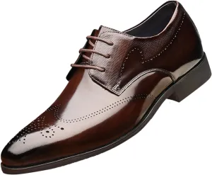 Fashion Style Men's Breathable Comfortable Business Lace Up Work Leisure Solid Color Leather Vintage Shoes Men Leather Water
