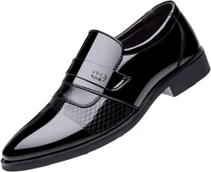 Fashion Summer and Autumn Men Leather Shoes Low Heeled Pointed Toe Slip On Business Simple Solid Shoes for Men Leather 7 Men