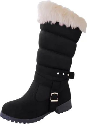 Fashionable And Classic High Top Warm Plus Velvet Low Heeled Round Toe Snow Boots For Women Womens Tote Snow