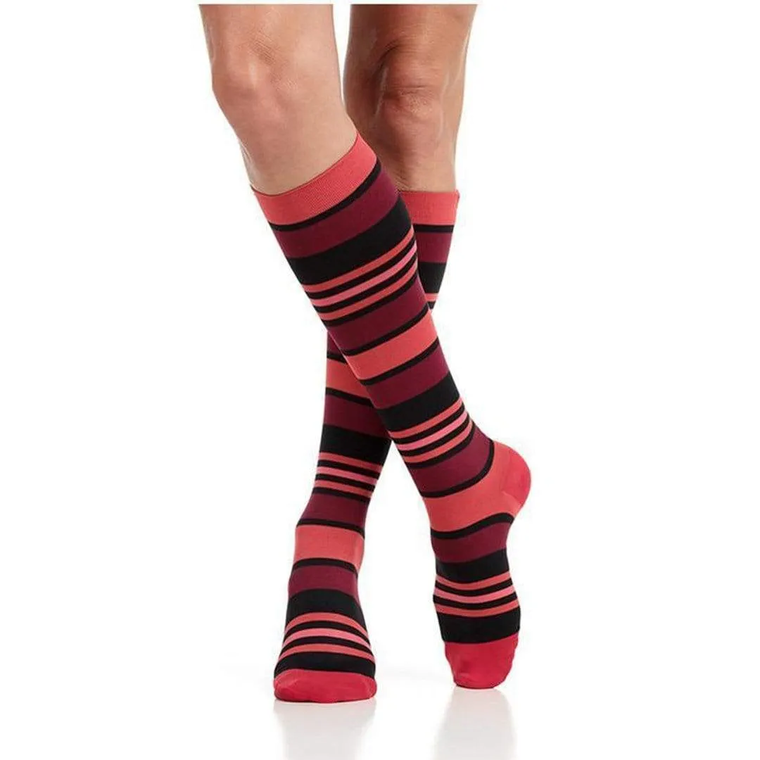 Fun Stripes Firm Compression Socks Unisex Knee High Sock