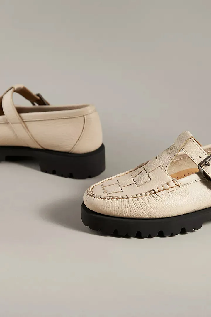 G.H BASS MARY JANE FISHERMAN - OFF WHITE