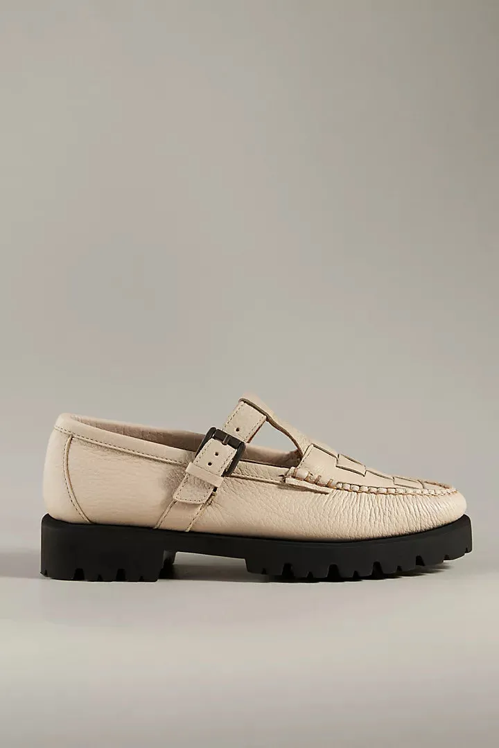 G.H BASS MARY JANE FISHERMAN - OFF WHITE