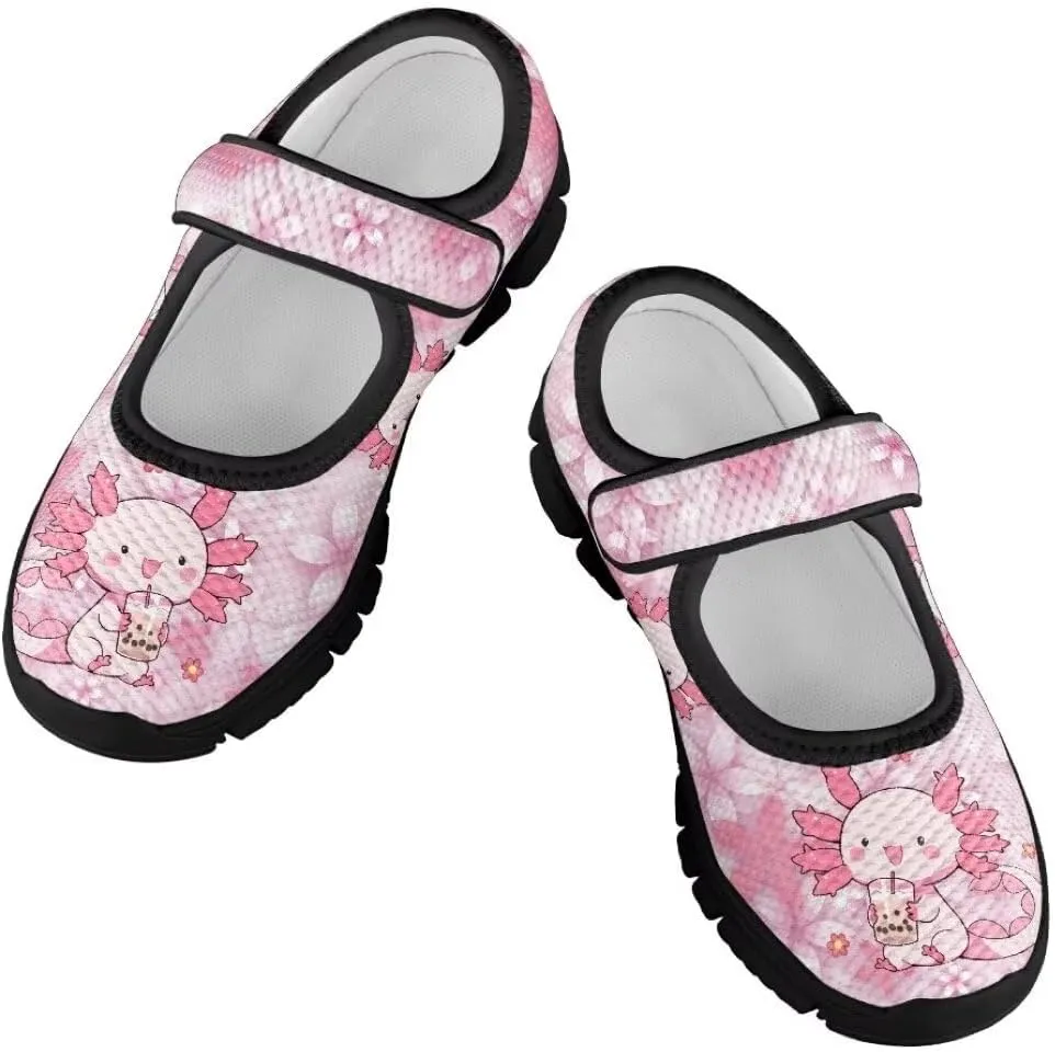 Girl's Mary Jane Shoes Toddler Mesh Sneaker Lightweight Casual Shoes with Magic Sticker