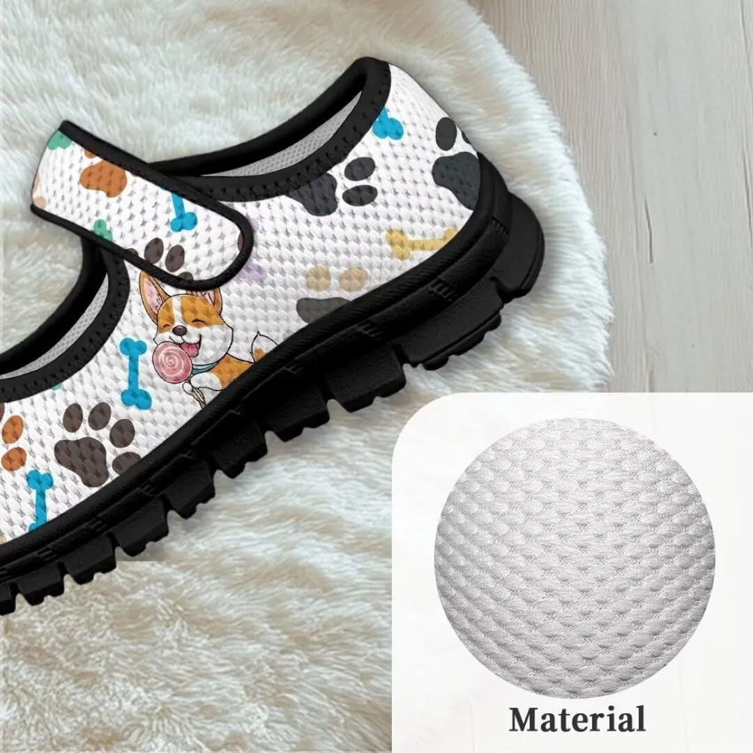 Girl's Mary Jane Shoes Toddler Mesh Sneaker Lightweight Casual Shoes with Magic Sticker