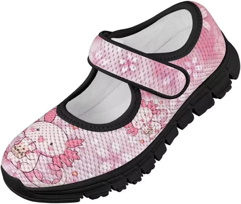 Girl's Mary Jane Shoes Toddler Mesh Sneaker Lightweight Casual Shoes with Magic Sticker