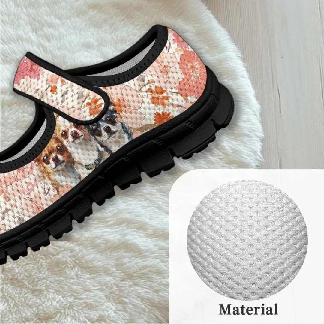 Girl's Mary Jane Shoes Toddler Mesh Sneaker Lightweight Casual Shoes with Magic Sticker
