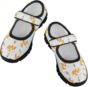 Girl's Mary Jane Shoes Toddler Mesh Sneaker Lightweight Casual Shoes with Magic Sticker