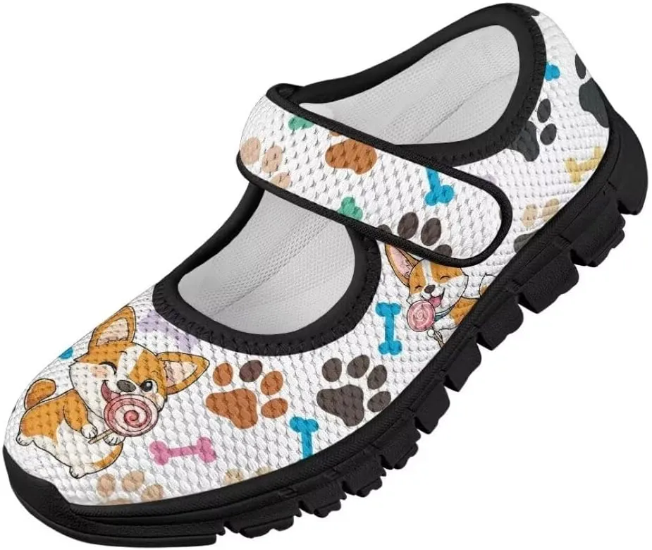 Girl's Mary Jane Shoes Toddler Mesh Sneaker Lightweight Casual Shoes with Magic Sticker