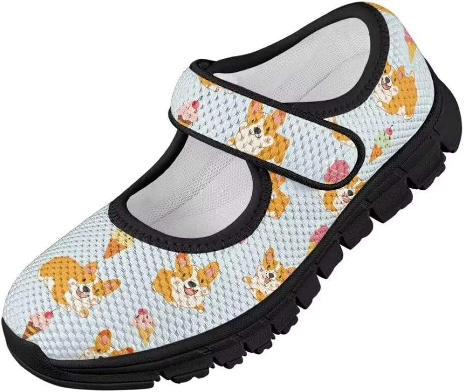 Girl's Mary Jane Shoes Toddler Mesh Sneaker Lightweight Casual Shoes with Magic Sticker