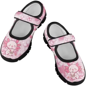 Girl's Mary Jane Shoes Toddler Mesh Sneaker Lightweight Casual Shoes with Magic Sticker