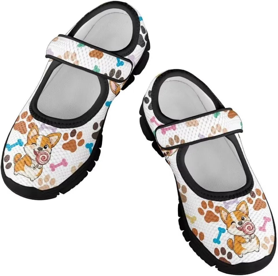 Girl's Mary Jane Shoes Toddler Mesh Sneaker Lightweight Casual Shoes with Magic Sticker