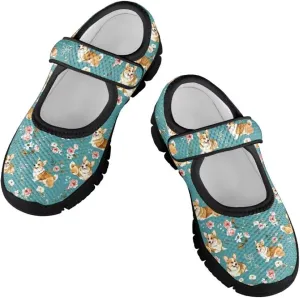 Girl's Mary Jane Shoes Toddler Mesh Sneaker Lightweight Casual Shoes with Magic Sticker