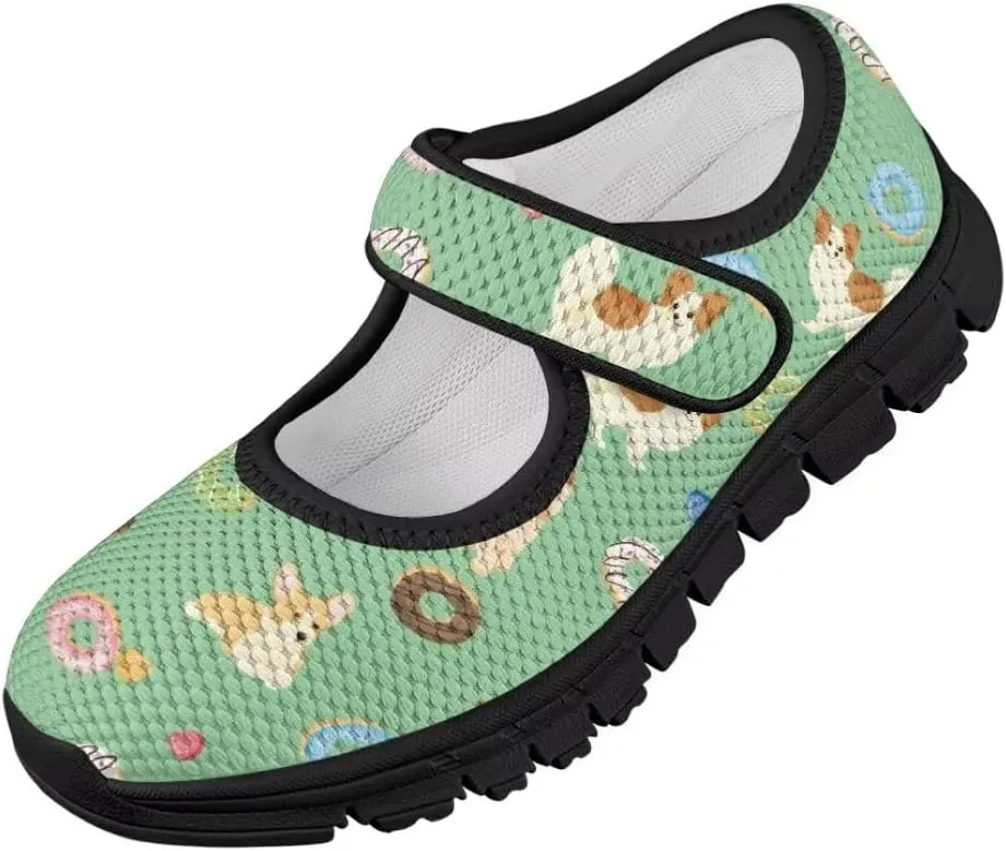 Girl's Mary Jane Shoes Toddler Mesh Sneaker Lightweight Casual Shoes with Magic Sticker
