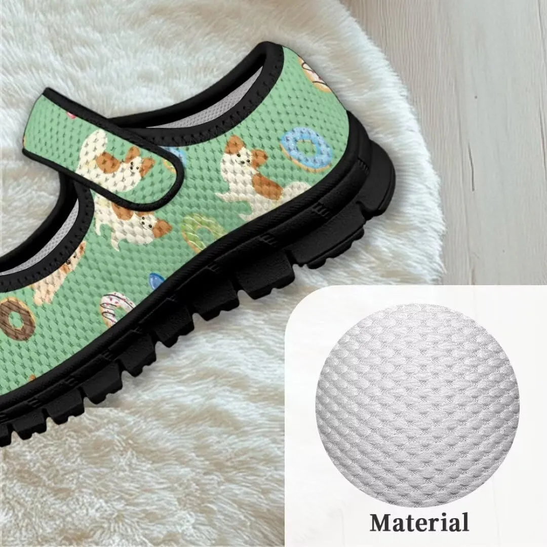Girl's Mary Jane Shoes Toddler Mesh Sneaker Lightweight Casual Shoes with Magic Sticker