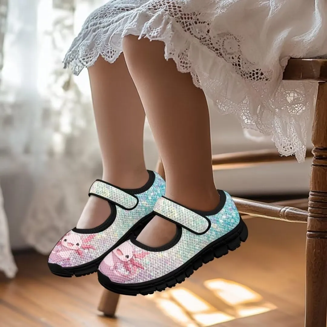 Girls Mesh Sneaker Toddler Mary Jane Shoes Lightweight Casual Shoes for Running Vacation