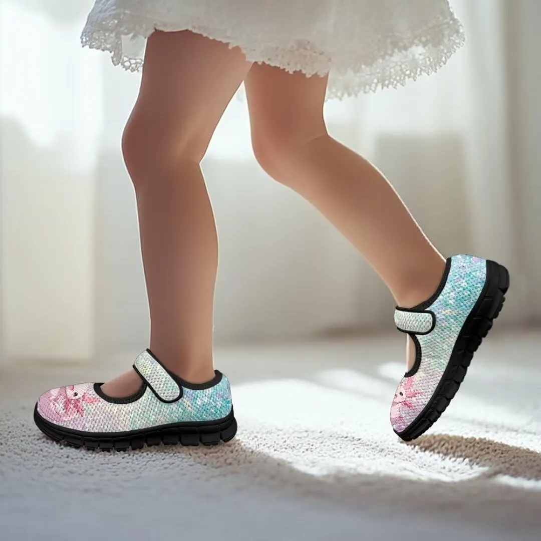 Girls Mesh Sneaker Toddler Mary Jane Shoes Lightweight Casual Shoes for Running Vacation