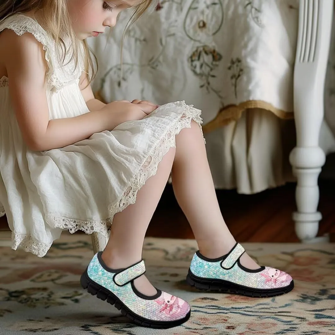 Girls Mesh Sneaker Toddler Mary Jane Shoes Lightweight Casual Shoes for Running Vacation