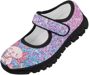 Girls Mesh Sneaker Toddler Mary Jane Shoes Lightweight Casual Shoes for Running Vacation