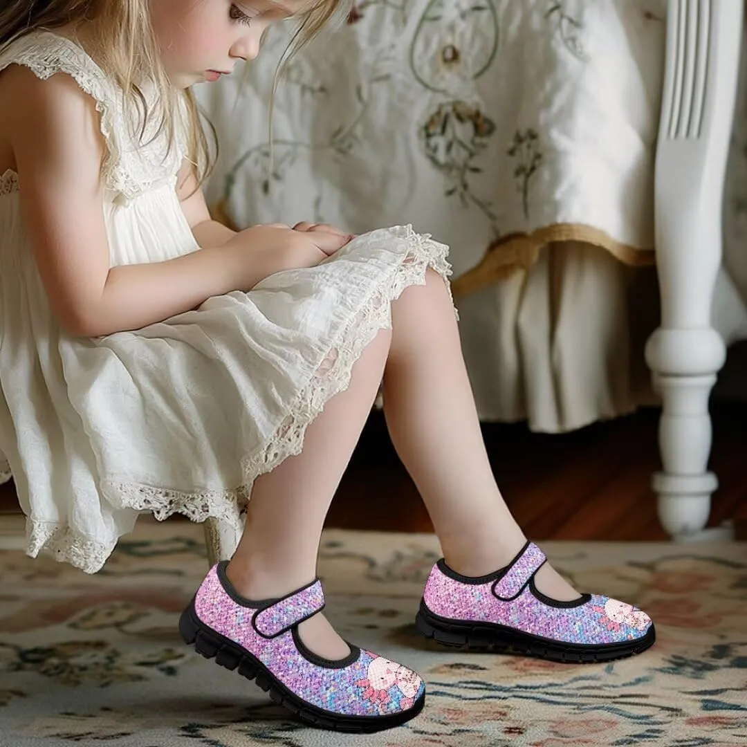 Girls Mesh Sneaker Toddler Mary Jane Shoes Lightweight Casual Shoes for Running Vacation