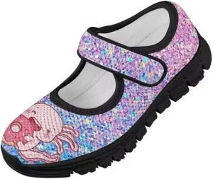 Girls Mesh Sneaker Toddler Mary Jane Shoes Lightweight Casual Shoes for Running Vacation
