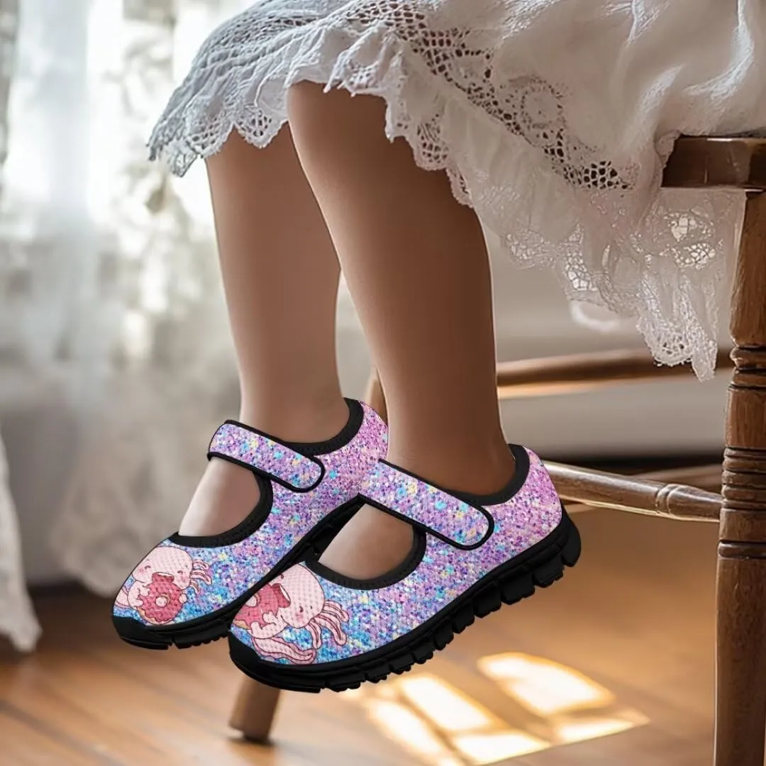Girls Mesh Sneaker Toddler Mary Jane Shoes Lightweight Casual Shoes for Running Vacation