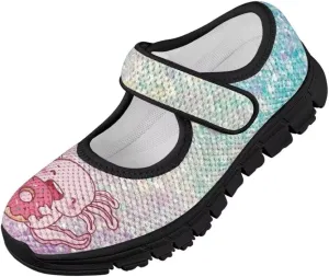 Girls Mesh Sneaker Toddler Mary Jane Shoes Lightweight Casual Shoes for Running Vacation