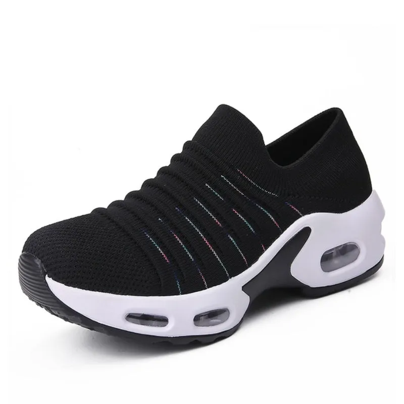 GroovyWish Orthopedic Shoes Women Breathable Slip-on Sneakers Air Cushion Mesh Leisure
